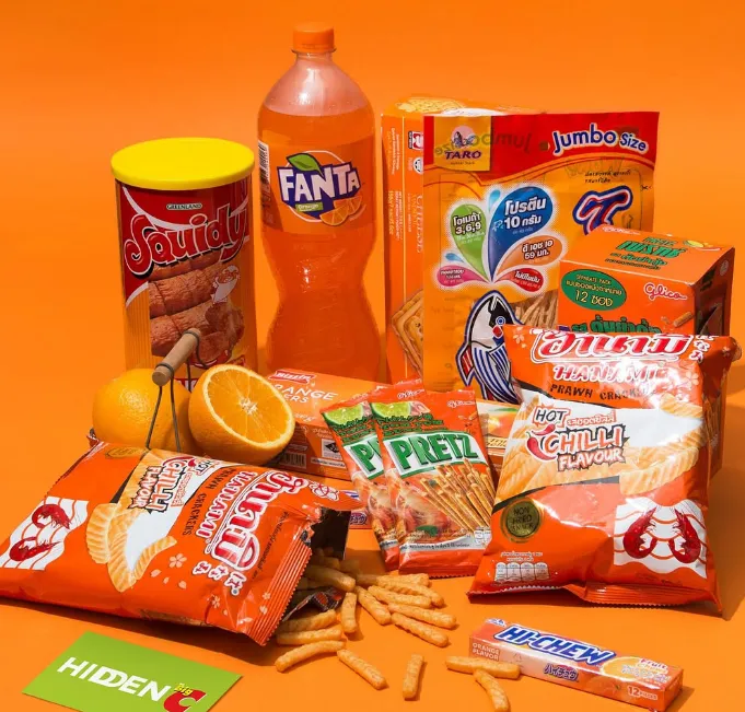 Matvaror från Big C affären i Thailand