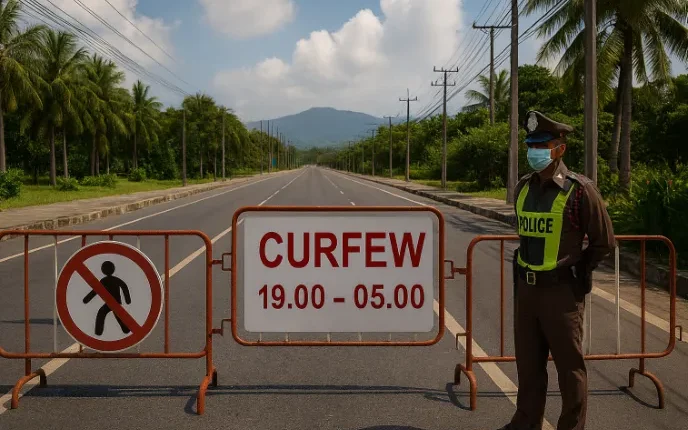 UDs reseavrådan sammanfaller med utegångsförbud i delar av Thailand