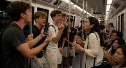 Italienska turister på BTS i Bangkok så slutade bråket